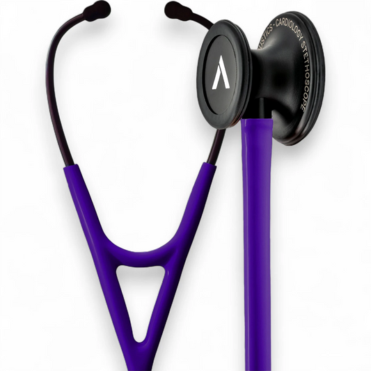 Purple Cardiology Stethoscope — Dual-Head | Apex Midnight Indigo — Midnight Indigo