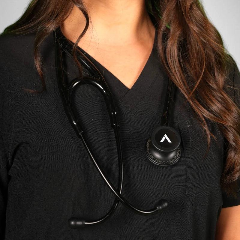 Black Cardiology Stethoscope – Dual Head - Acoustic | Apex Timeless Black - My Store