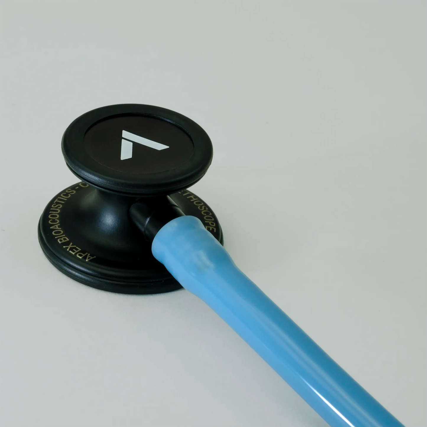  a blue cardiology stethoscope chest piece