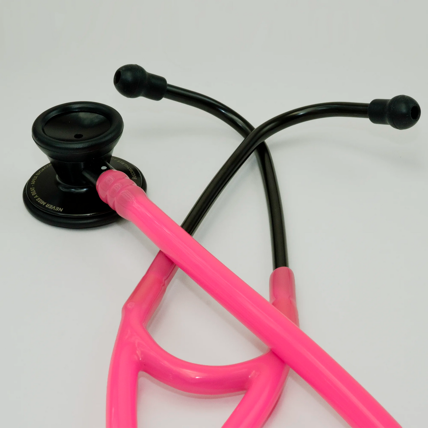 pink cardiology stethoscope tubing and ear tips