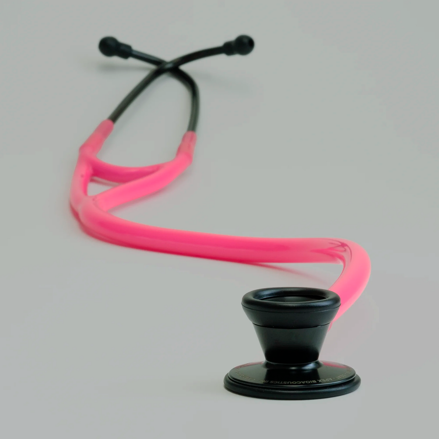 long pink cardiology stethoscope