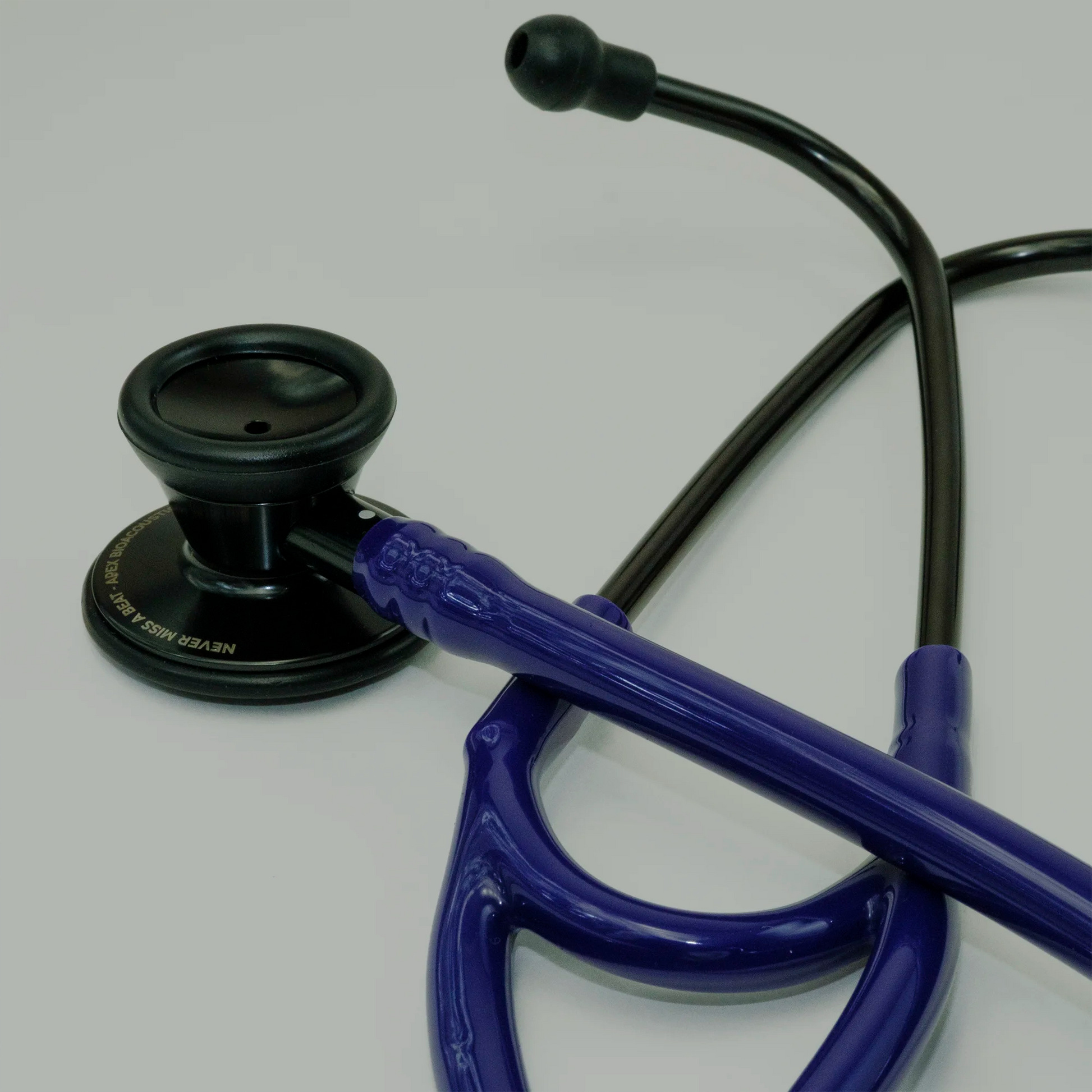 purple cardiology stethoscope ear tips and chest piece