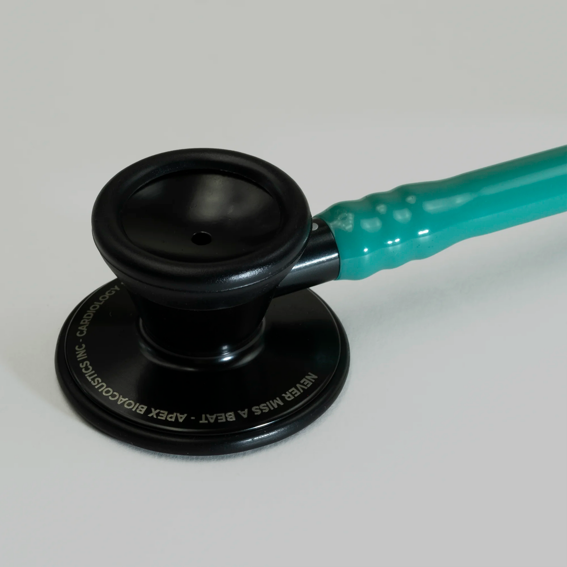 cardiology stethoscope teal tubing and chest piece