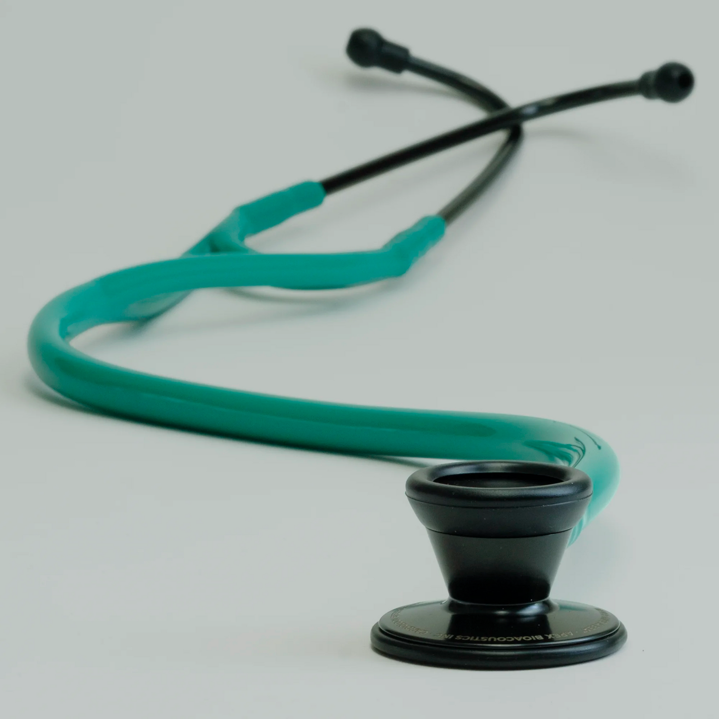 long teal cardiology stethoscope