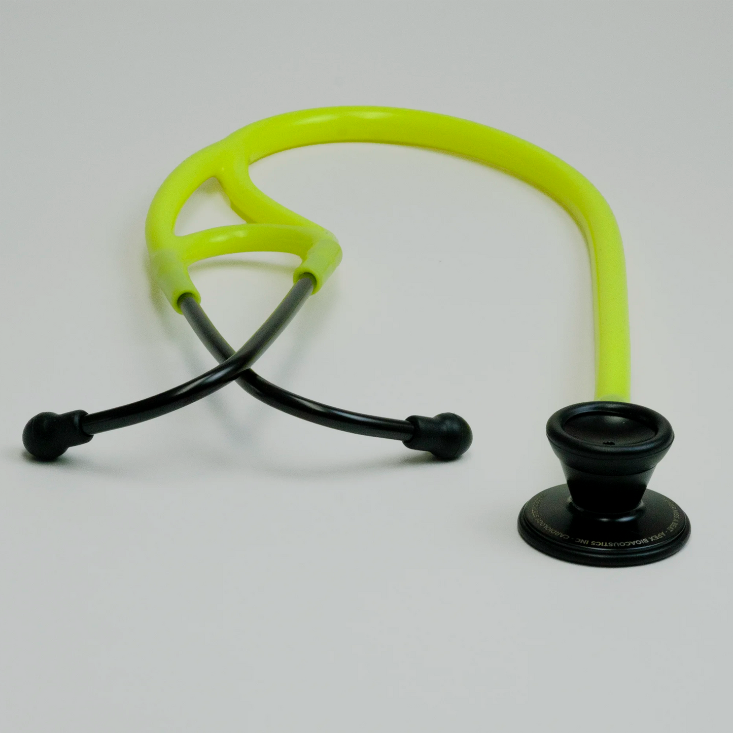 curved neon yellow cardiology stethoscope